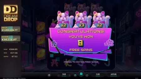 Neko Night Dream Drop slot screenshot 4