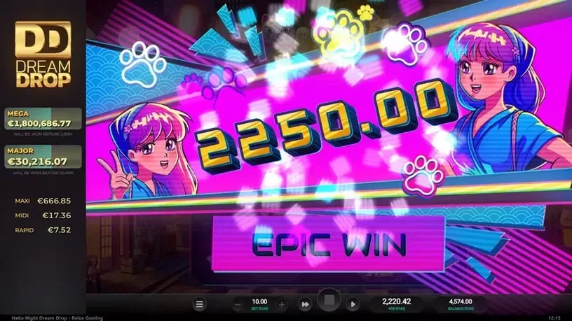Neko Night Dream Drop slot screenshot 6