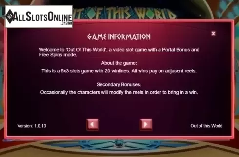 Game Info. Out of this World (Live 5) from Live 5
