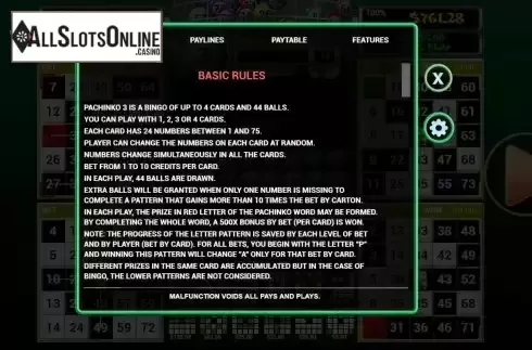 Paytable