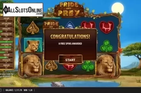 Free Spins. Pride and Prey from Red7