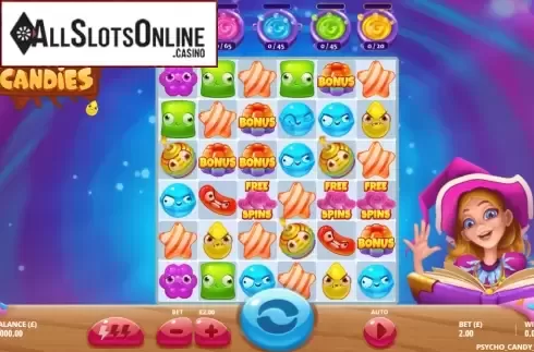 Reel Screen. Psycho Candies from Gluck Games