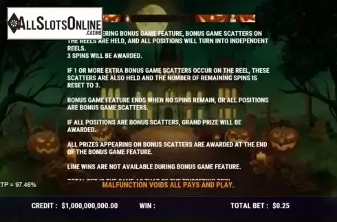 Bonus game screen