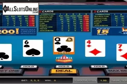 Game Screen. Pyramid Poker Jacks or Better (Nucleus Gaming) from Nucleus Gaming