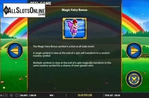 Paytable 3. Rainbow Riches Fortune Favours from Barcrest