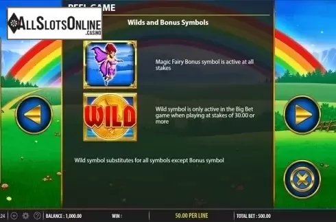 Paytable 2. Rainbow Riches Fortune Favours from Barcrest