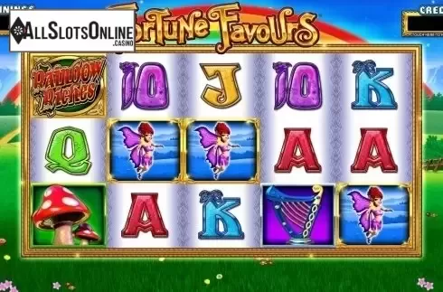 Fairy Bonus screen. Rainbow Riches Fortune Favours from Barcrest