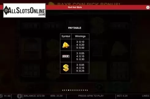 Paytable screen 2