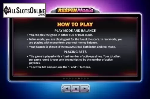 Paytable 6. Respin Mania from Skywind Group
