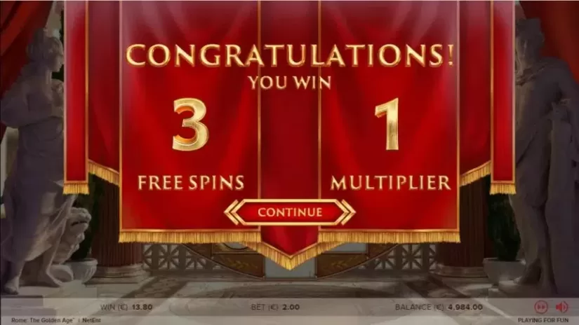 Rome: The Golden Age slot screenshot 4