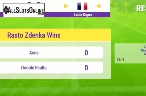 Win screen. Rush Tennis Go! from Inspired Gaming