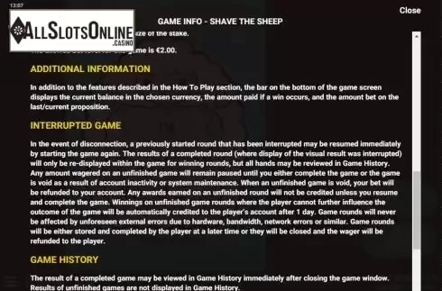 Game Rules 3. Shave the Sheep from Hacksaw Gaming