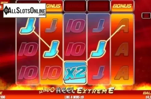 Win screen. Slingo Reel Extreme from Slingo Originals