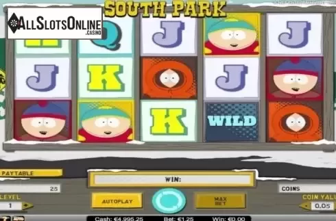 Screen2. South Park from NetEnt