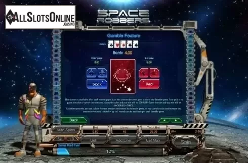 Paytable 3. Space Robbers from GamesOS