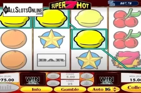 Win screen. Super 7 Hot from AlteaGaming