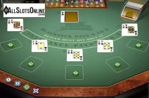 Game Screen. Vegas Downtown Blackjack Gold MH from Microgaming