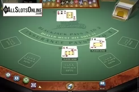 Game Screen. Vegas Downtown Blackjack Gold MH from Microgaming