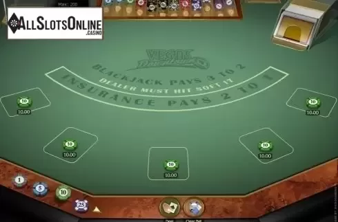 Game Screen. Vegas Downtown Blackjack Gold MH from Microgaming