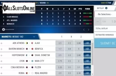 Game Screen. Virtual Champions from 1X2gaming