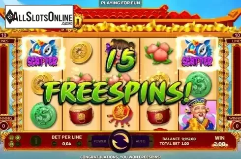 Free Spins screen