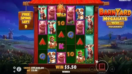 Barnyard Megahays Megaways slot screenshot 4