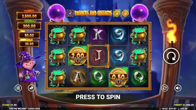 The Pig Wizard Cash Lock slot screenshot