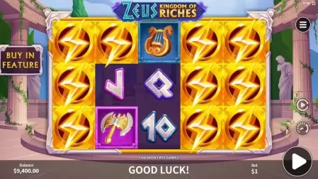 Zeus Kingdom of Riches slot screenshot 2
