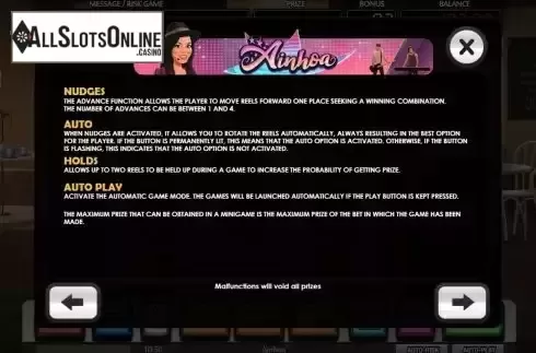 Game Features screen 2