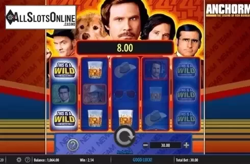 Wild win screen. Anchorman from Bally