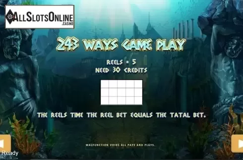 Paytable 3. Atlantis Legend from PlayStar