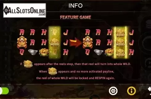 Wild feature screen