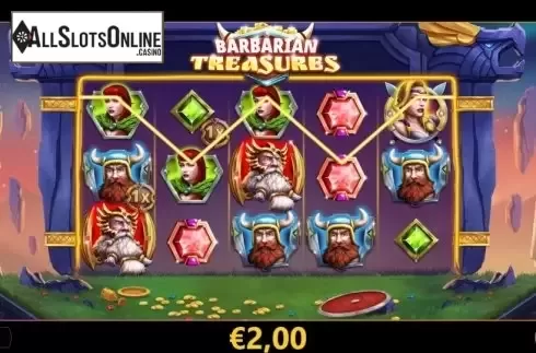 Win Screen 1. Barbarian Treasures from Cayetano Gaming