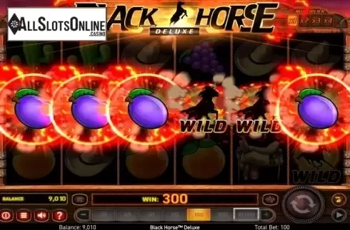 Win Screen. Black Horse Deluxe from Wazdan