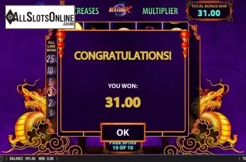 Total Win. Blazing X from Bally