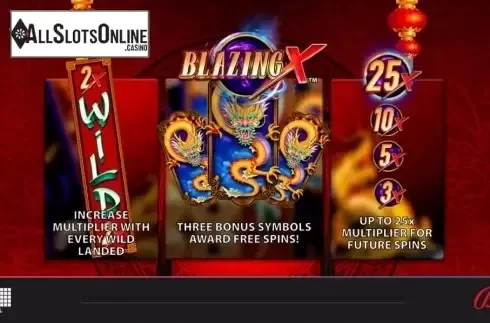 Start Screen. Blazing X from Bally