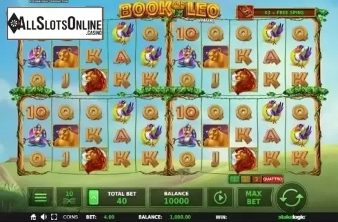 Reel Screen 2. Book of Leo from StakeLogic