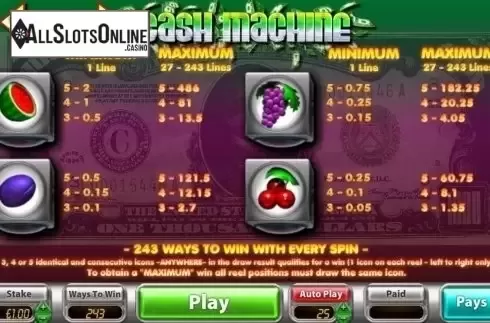 Screen3. Cash Machine (OpenBet) from OpenBet