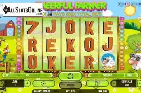 Game Workflow screen . Cheerful Farmer from Fugaso
