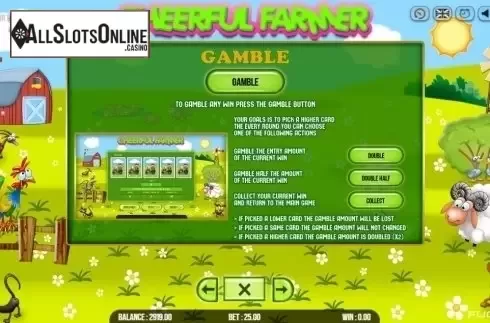 Paytable 3. Cheerful Farmer from Fugaso
