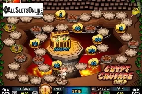 Game Workflow screen. Crypt Crusade Gold from Microgaming