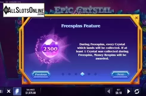Free Spins feature screen 2