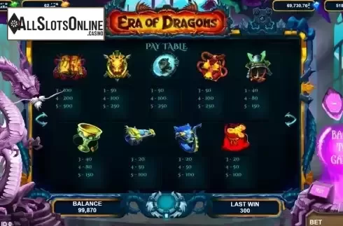 Paytable screen 2
