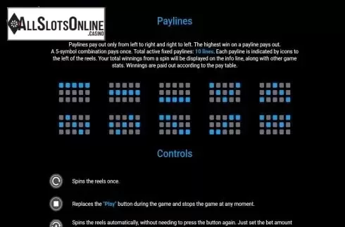 Paylines screen