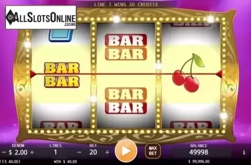 Win screen. Flaming 7's from KA Gaming