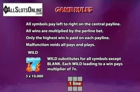 Paytable 1. Flaming 7's from KA Gaming