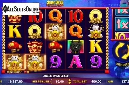 Win screen . Fortune Cats from Aspect Gaming