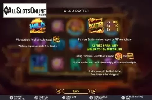 Symbols screen. God of Flames from GamePlay