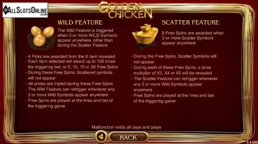 Features. Golden Chicken (SimplePlay) from SimplePlay