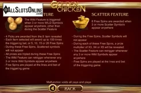 Features. Golden Chicken (SimplePlay) from SimplePlay
